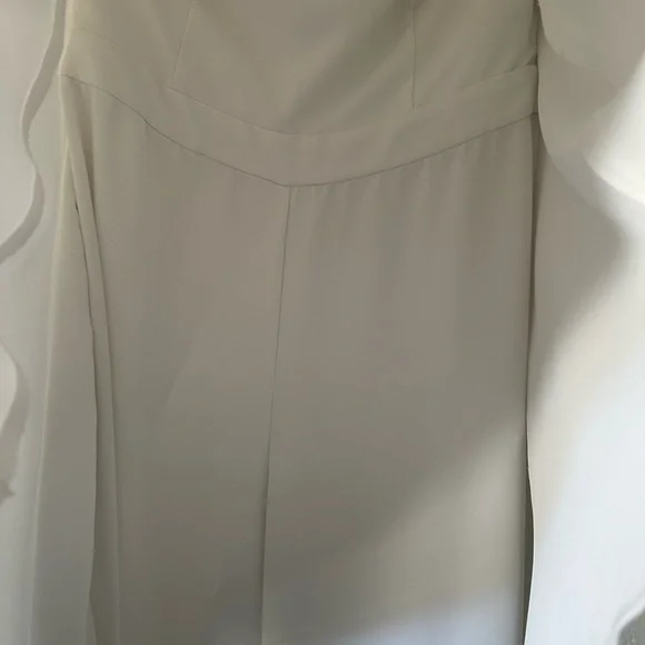 Elegant White Strapless Wide Leg Jumpsuit - Picture 4 of 5